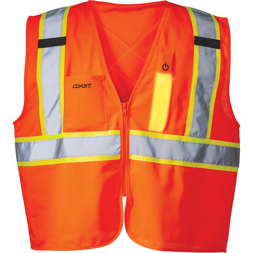 SV350 X-Back Safety Vest with Light, High Visibility Orange, Small, Polyester Equipment World