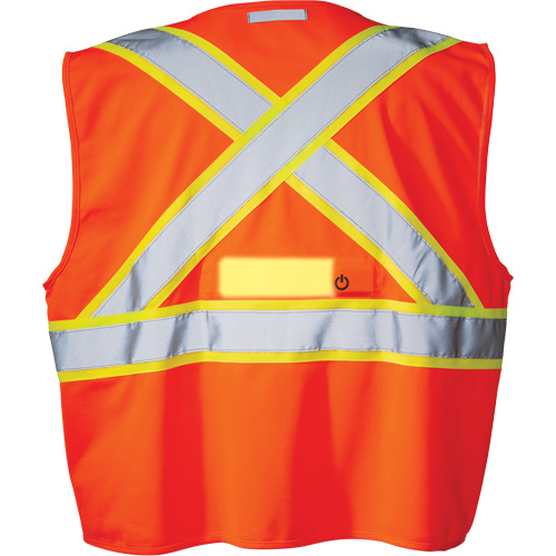 SV350 X-Back Safety Vest with Light, High Visibility Orange, Small, Polyester Equipment World