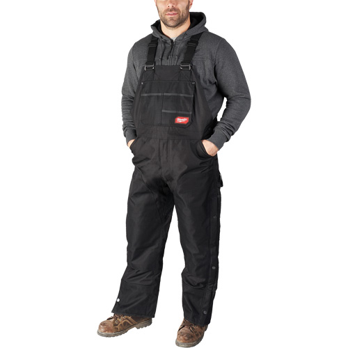 GridIron Regular Length Zip-To-Thigh Bib Overall, Men's, Large, Black Equipment World