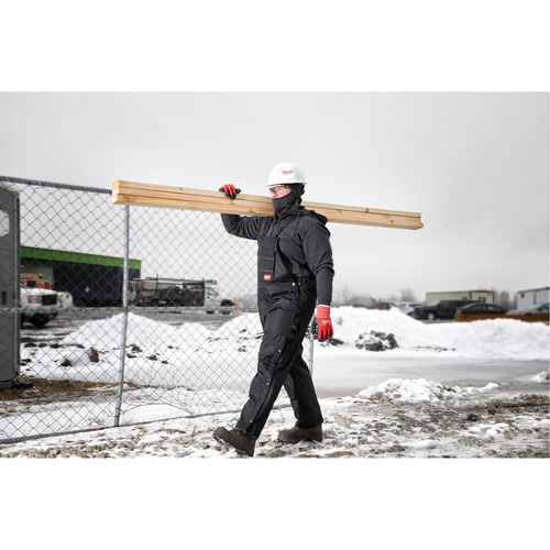 GridIron Regular Length Zip-To-Thigh Bib Overall, Men's, Large, Black Equipment World