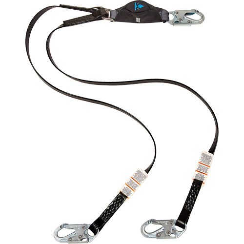Anti-Corrosion Energy Absorbing Lanyard, 6', Snap Hook Center, Snap Hook Leg Ends, Polyester Equipment World