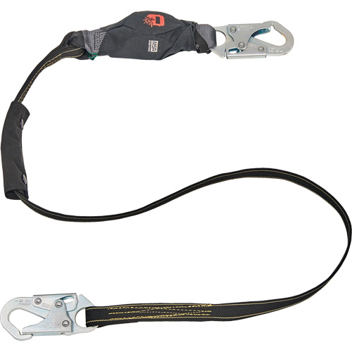 Anti-Corrosion Energy Absorbing Lanyard, 6', Rebar Hook Center, Snap Hook Leg Ends, Polyester Equipment World