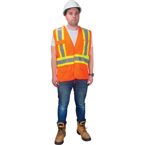 CSA-Compliant High-Visibility Surveyor Vest, High Visibility Orange, Medium, Polyester Equipment World