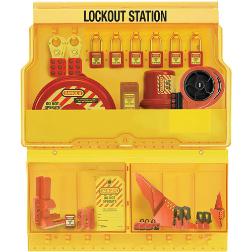 Premier Valve & Electrical Deluxe Lockout Station, Thermoplastic Padlocks, 32 Padlock Capacity, Padlocks Included Equipment World