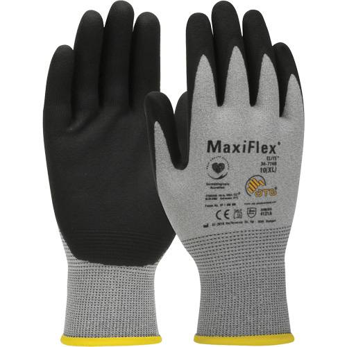 Gants compatibles avec les &eacute;crans tactiles ultral&eacute;gers ATG MaxiFlex Elite, Grand, R&ecirc;vetement Nitrile, Calibre 18, Enveloppe en Nylon Equipment World