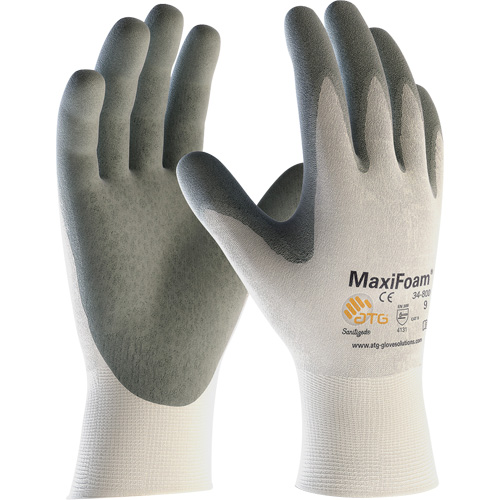 Gants en tricot sans couture de qualit&eacute; sup&eacute;rieure ATG MaxiFoam, Grand, R&ecirc;vetement Nitrile, Calibre 15, Enveloppe en Nylon Equipment World