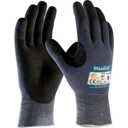Gants r&eacute;sistants aux coupures compatibles avec les &eacute;crans tactiles ATG MaxiCut Ultra, Taille T-petit, Calibre 15, Rev&ecirc;tement Nitrile, Enveloppe en Fil technique, ASTM ANSI niveau A3/EN 388 niveau 5/EN 388 niveau C Equipment World