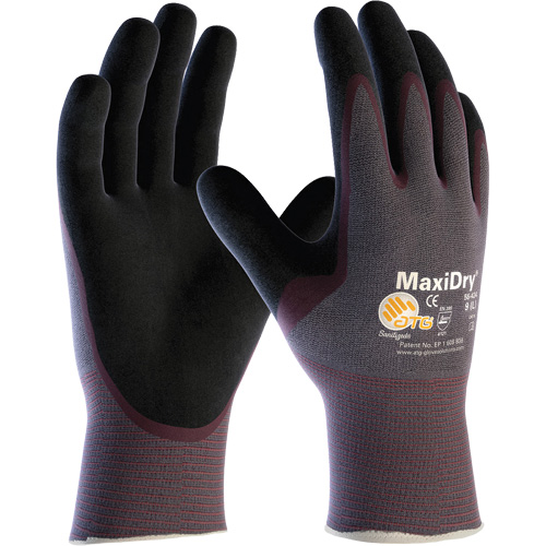 ATG MaxiDry&reg; Ultra Lightweight Seamless Gloves, Large, Nitrile Coating, 15 Gauge, Nylon/Elastane Shell Equipment World