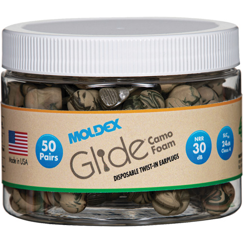 Glide&reg; Camo Foam Earplugs, Bulk - Canister Equipment World