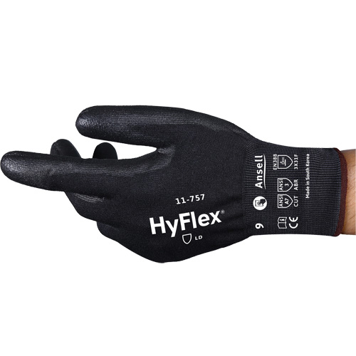 HyFlex&reg; 11-757 Cut-Resistant Gloves, Size 7, 18 Gauge, Polyurethane Coated, Intercept Shell, ASTM ANSI Level A7/EN 388 Level F Equipment World