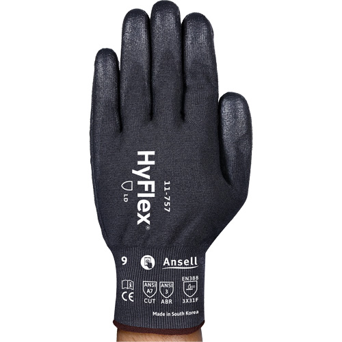 HyFlex&reg; 11-757 Cut-Resistant Gloves, Size 7, 18 Gauge, Polyurethane Coated, Intercept Shell, ASTM ANSI Level A7/EN 388 Level F Equipment World