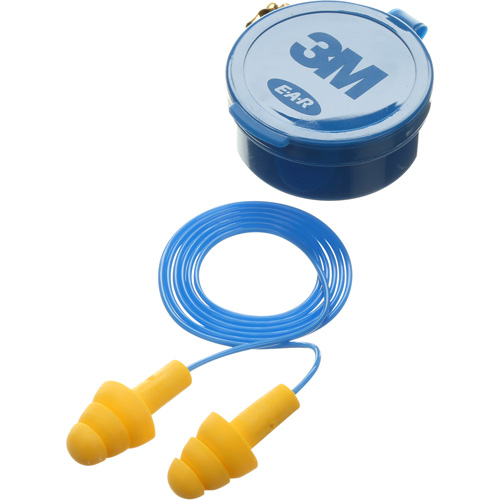 E-A-R Ultrafit Premolded Earplugs, Corded, Pair - Plastic Case, 25 dB NRR, One-Size Equipment World