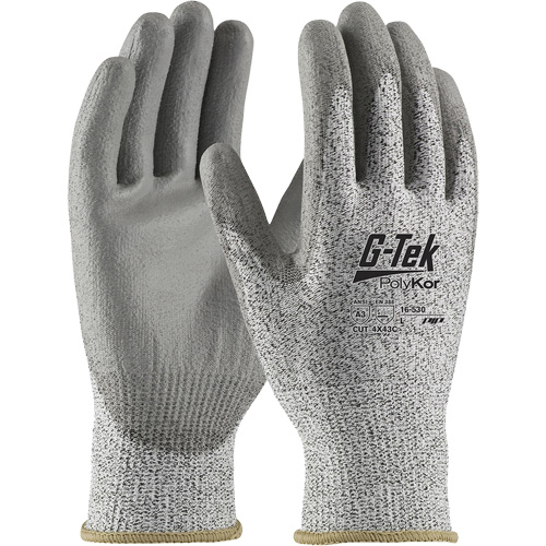 G-Tek&reg; PolyKor&reg; Cut-Resistant Glove, Size X-Small, 13 Gauge, Polyurethane Coated, Engineered Yarn Shell, ANSI/ISEA 105 Level 3 Equipment World