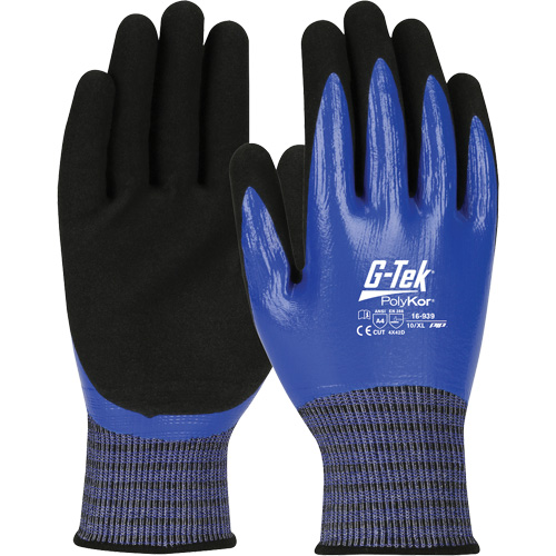 G-Tek&reg; PolyKor&reg; X7 Cut-Resistant Gloves, Size Small, 18 Gauge, Nitrile Coated, Engineered Yarn Shell, ANSI/ISEA 105 Level 4 Equipment World
