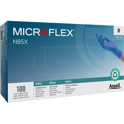 Microflex&reg; N85 Gloves, X-Small, Nitrile, 3.5-mil, Powder-Free, Blue, Class 2 Equipment World