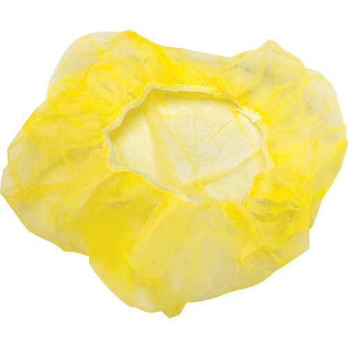Bouffant Caps, Polypropylene, 24", Yellow Equipment World