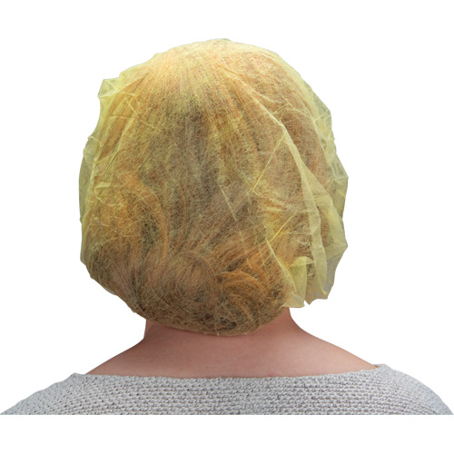 Bouffant Caps, Polypropylene, 24", Yellow Equipment World