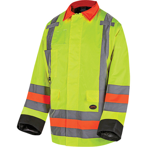 6040 Quebec Winter Traffic Control Jacket, Polyester, High Visibility Lime-Yellow, X-Small Equipment World