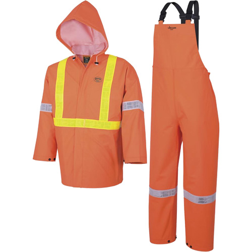 R85 Element FR FR 3-Piece Safety Rain Suit, PVC, Small, High-Visibility Orange Equipment World