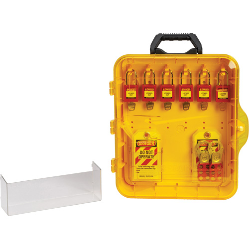 Lockout Station with Keyed Alike Nylon Safety Lockout Padlocks, Plastic Padlocks, 6 Padlock Capacity, Padlocks Included Equipment World