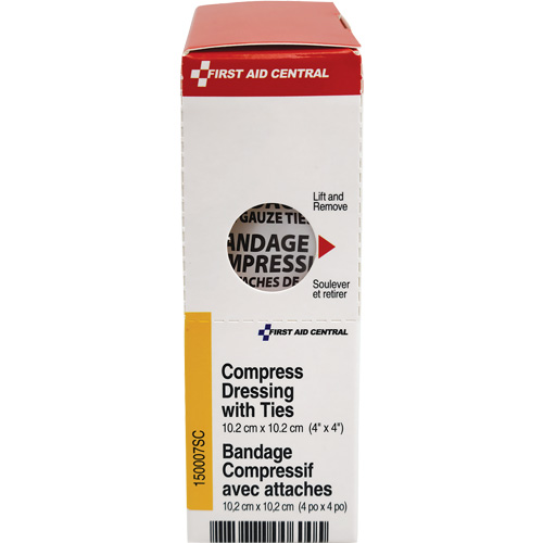 SmartCompliance&reg; Refill Compress Pressure Bandage with Ties, 4" L x 4" W Equipment World