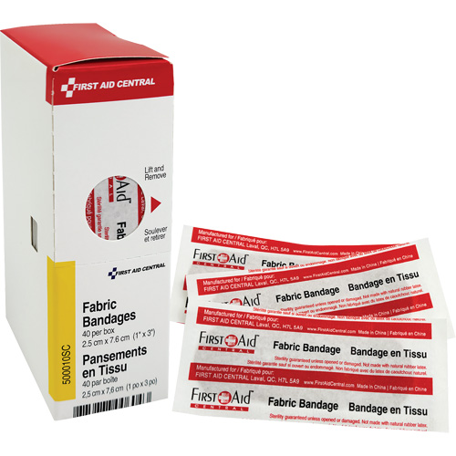 SmartCompliance&reg; Refill Adhesive Bandages, Rectangular/Square, 3", Fabric, Non-Sterile Equipment World