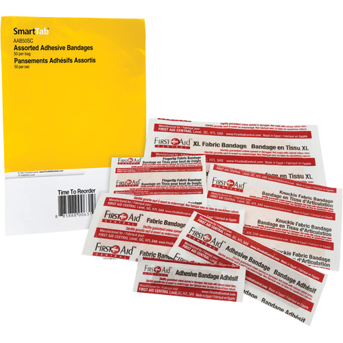SmartCompliance&reg; Refill Adhesive Bandages, Assorted, Fabric/Plastic, Non-Sterile Equipment World