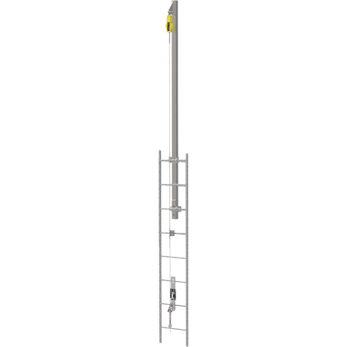 Latchways&reg; Vertical Ladder Lifeline with SRL Ladder Extension Post Kit, Stainless Steel Equipment World