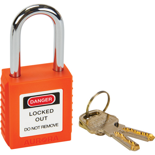 Lock for Lockouts, Safety Padlock, Keyed Different, Thermoplastic, 1-1/2" Width Equipment World