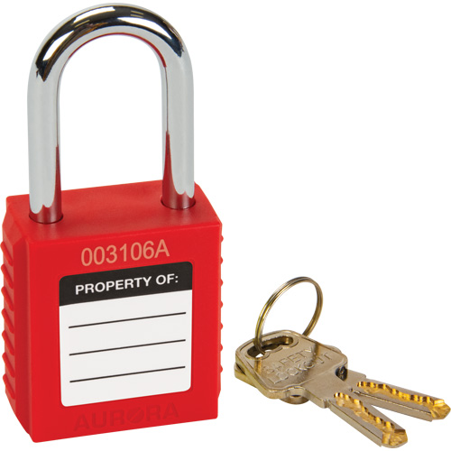 Lock for Lockouts, Safety Padlock, Keyed Different, Thermoplastic, 1-1/2" Width Equipment World