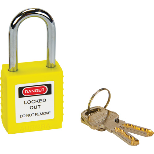 Lock for Lockouts, Safety Padlock, Keyed Different, Thermoplastic, 1-1/2" Width Equipment World