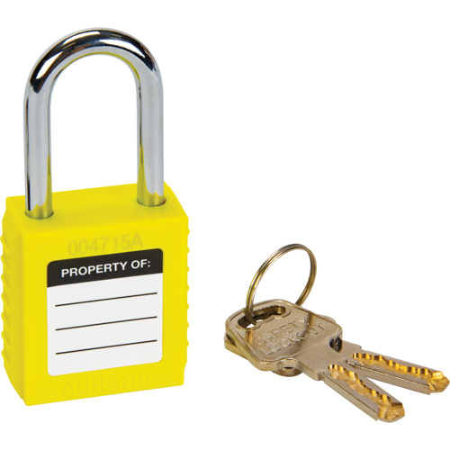 Lock for Lockouts, Safety Padlock, Keyed Different, Thermoplastic, 1-1/2" Width Equipment World