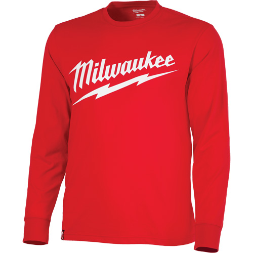 Chandail &agrave; manches longues tr&egrave;s r&eacute;sistant avec logo Milwaukee, Hommes, Petit, Rouge Equipment World
