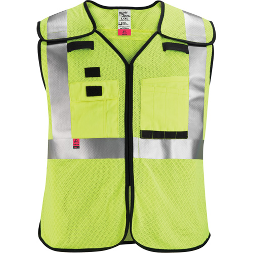 Breakaway Mesh Safety Vest, Black/High Visibility Lime-Yellow, Medium/Small Equipment World