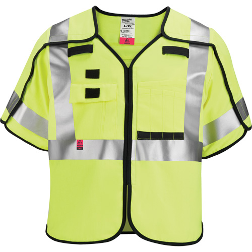 Breakaway Mesh Safety Vest, Black/High Visibility Lime-Yellow, Medium/Small Equipment World