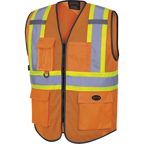 6960 Veste de s&eacute;curit&eacute; &agrave; maille en avant, Orange haute visibilit&eacute;, Moyen, Polyester Equipment World