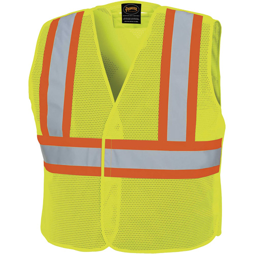 598P Tear-Away Mesh Safety Vest, High Visibility Lime-Yellow, Medium/Small, Polyester Equipment World