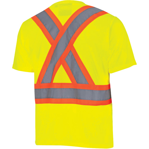 6991 Bird's-Eye Safety Shirt, Polyester, 3X-Large, High Visibility Lime-Yellow Equipment World