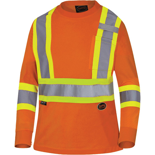 6968 T-shirt de s&eacute;curit&eacute; en il-de-perdrix pour femme, Polyester, T-petit, Orange haute visibilit&eacute; Equipment World