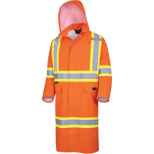 5630 The Rock 300D Waterproof Long Coat, Polyester, Small, High Visibility Orange Equipment World