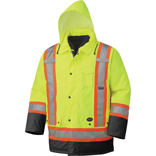 5021BB Waterproof 7-in-1 Parka, High Visibility Lime-Yellow, X-Small Equipment World
