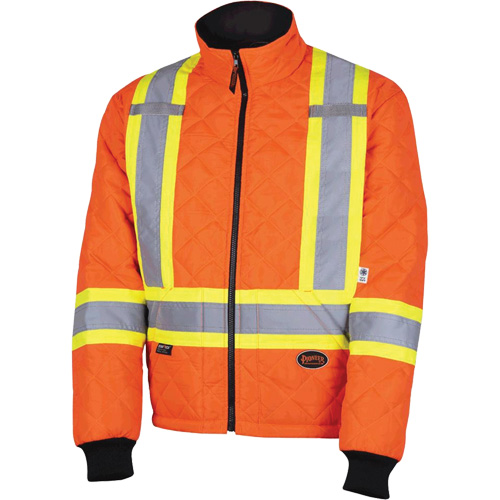 5015A Quilted Freezer Jacket, Polyester, High Visibility Orange, X-Small Equipment World