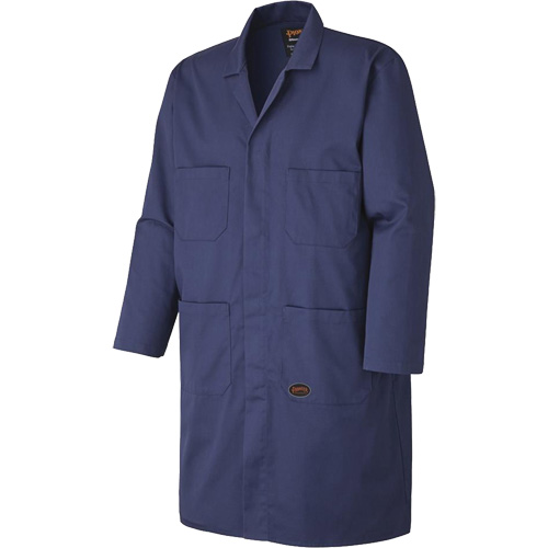 512 Shop Coat, Poly-Cotton, Small, Navy Blue Equipment World