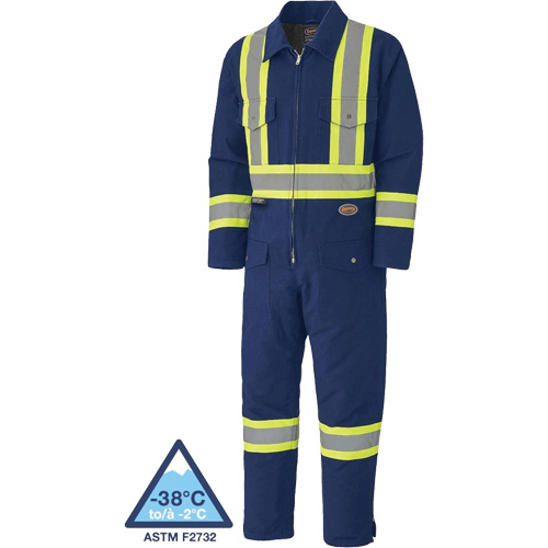 5539A Quilted Duck Coveralls, Small, Navy Blue Equipment World