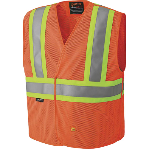 6914A Flame Resistant Safety Vest, High Visibility Orange, Medium/Small, Polyester Equipment World