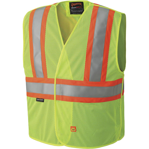 6916A Flame Resistant Safety Vest, High Visibility Lime-Yellow, Medium/Small, Polyester Equipment World