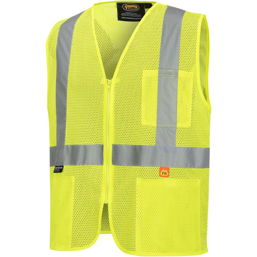 6944 FR Safety Vest, High Visibility Lime-Yellow, Small, Polyester Equipment World
