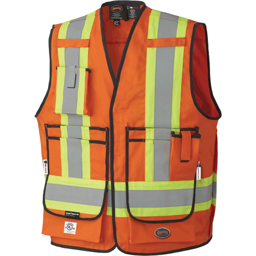 7732 FR-Tech&reg; Flame-Resistant Arc Surveyor's Vest, Small, High Visibility Orange, 9.7 cal/cm² Equipment World