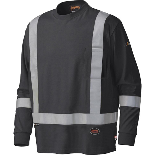 340SFA Flame-Resistant Long-Sleeved Safety Shirt, Small, Black Equipment World
