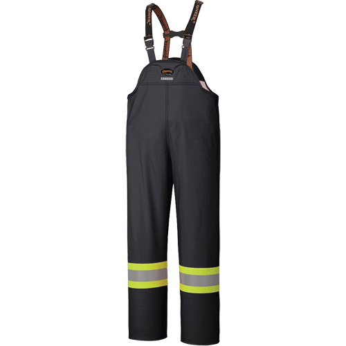 5895BK Flame-Resistant Waterproof Stretch Bib Pants, X-Small, Black Equipment World
